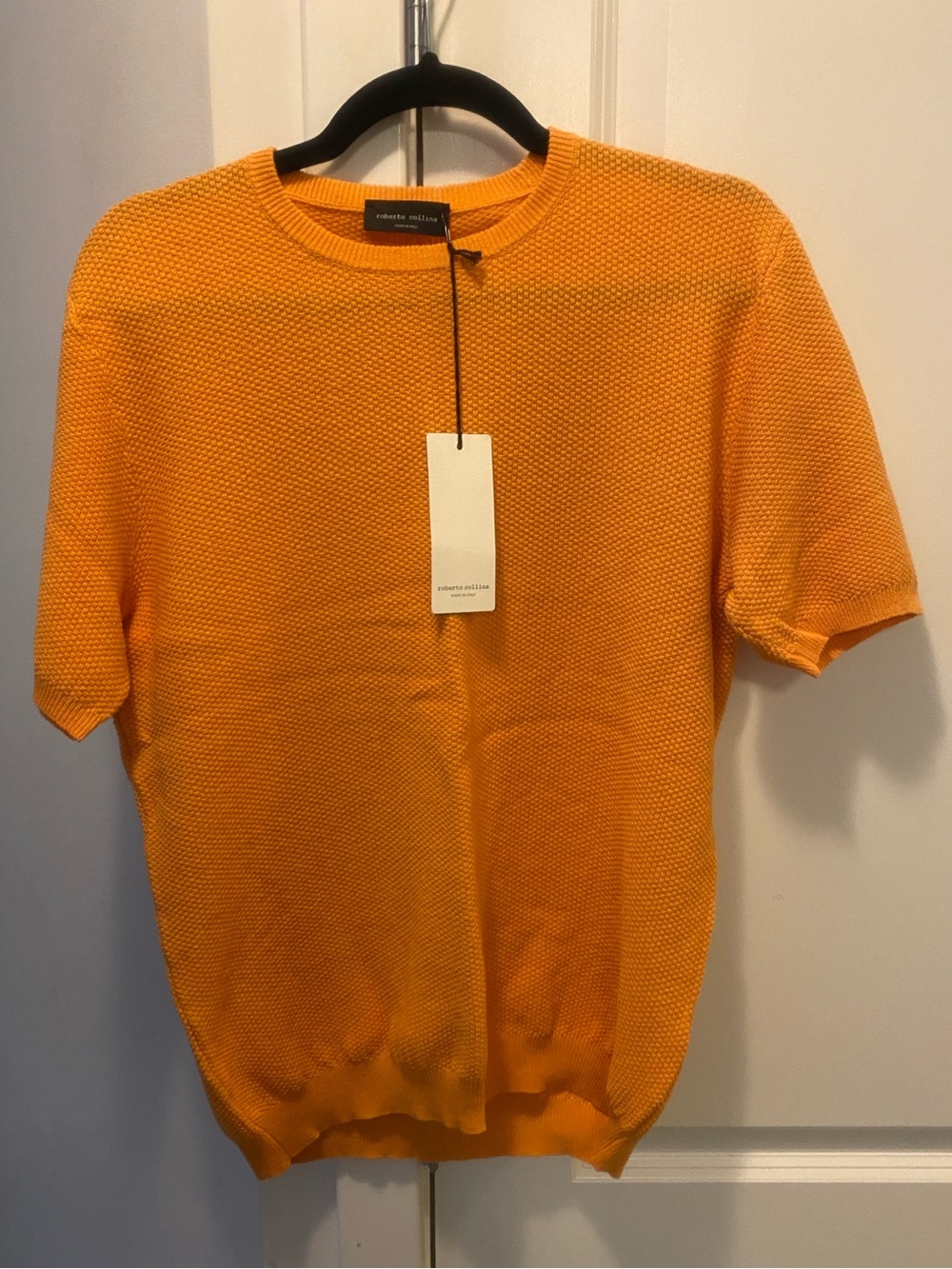 Roberto Collina Short-Sleeve Crewneck Sweater - Orange